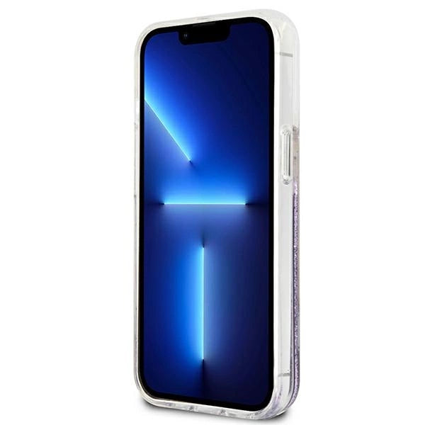 Guess GUHCP13SLFLSU iPhone 13 mini 5.4" purple/purple hardcase Flower Liquid Glitter