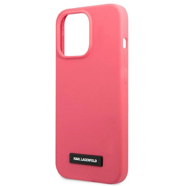 Karl Lagerfeld Silicone Plaque Case for iPhone 13 Pro / iPhone 13 - Fuchsia