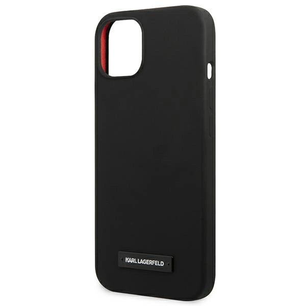 Karl Lagerfeld Silicone Plaque Case for iPhone 13 - Black