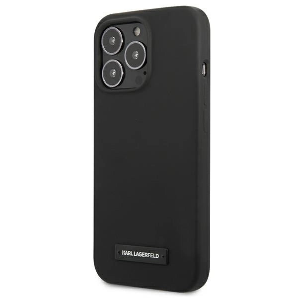 Karl Lagerfeld Silicone Plaque Case for iPhone 13 Pro Max - Black
