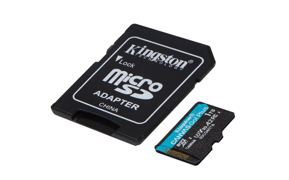 Kingston Technology 1 TB microSDXC Canvas Go! Plus Gen4 200 MB/s A2 U3 V30-kort + adapter