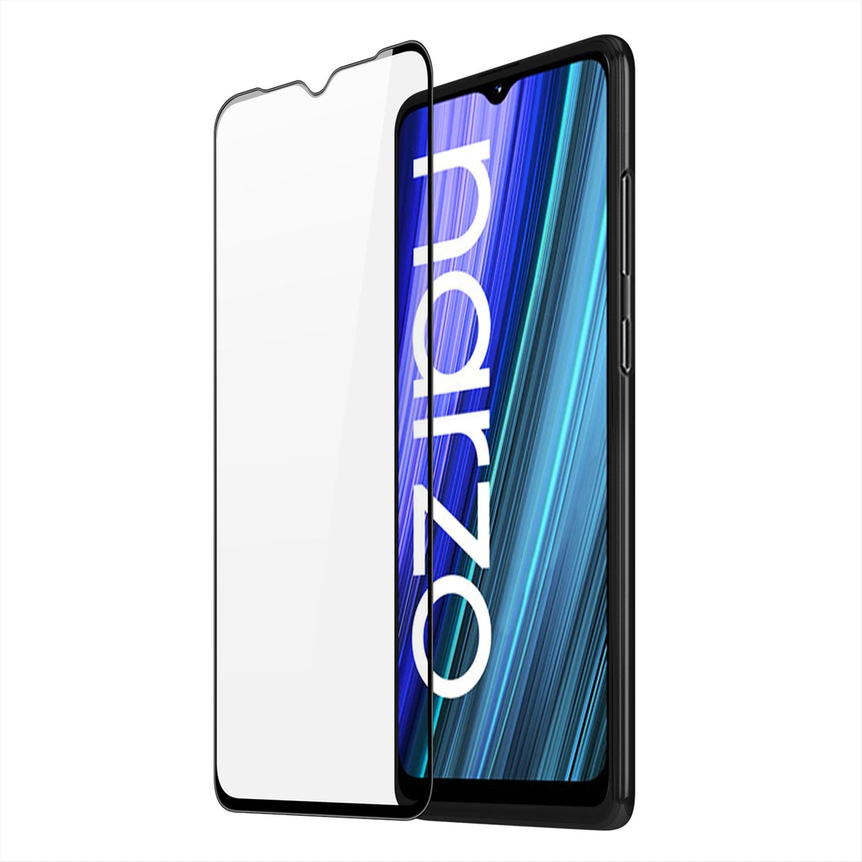 Dux Ducis 9D tempereret glas 9H Full Screen tempereret glas med Realme Narzo 50A ramme sort (case friendly)
