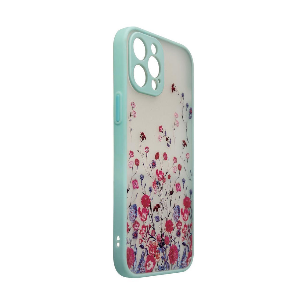 Design Case for iPhone 12 Pro Max blomsterhylster lysblå