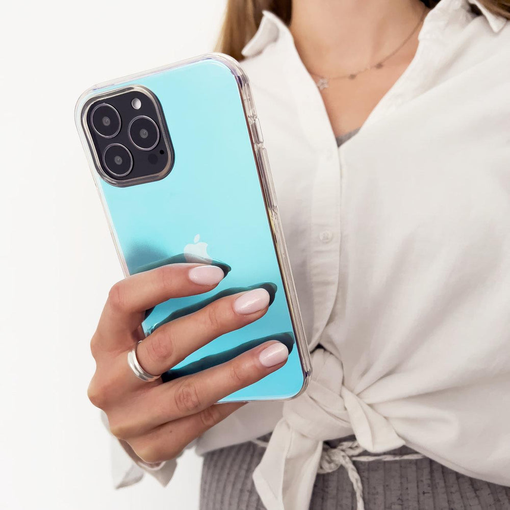 Aurora Case Case for iPhone 12 Neon Gel Blå Dæk