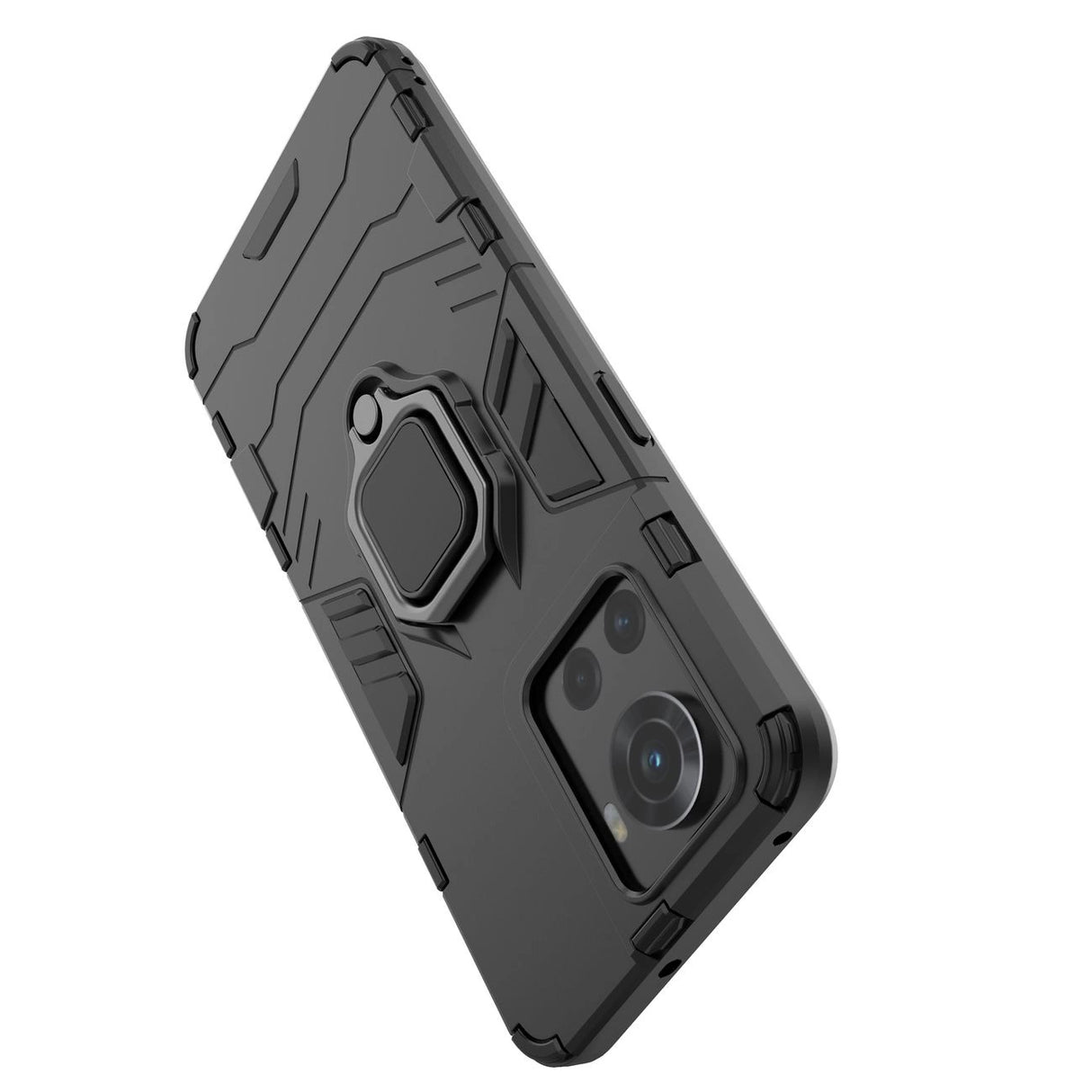 Ring Armor pansrede hybrid case cover + magnetisk holder til OnePlus Ace sort
