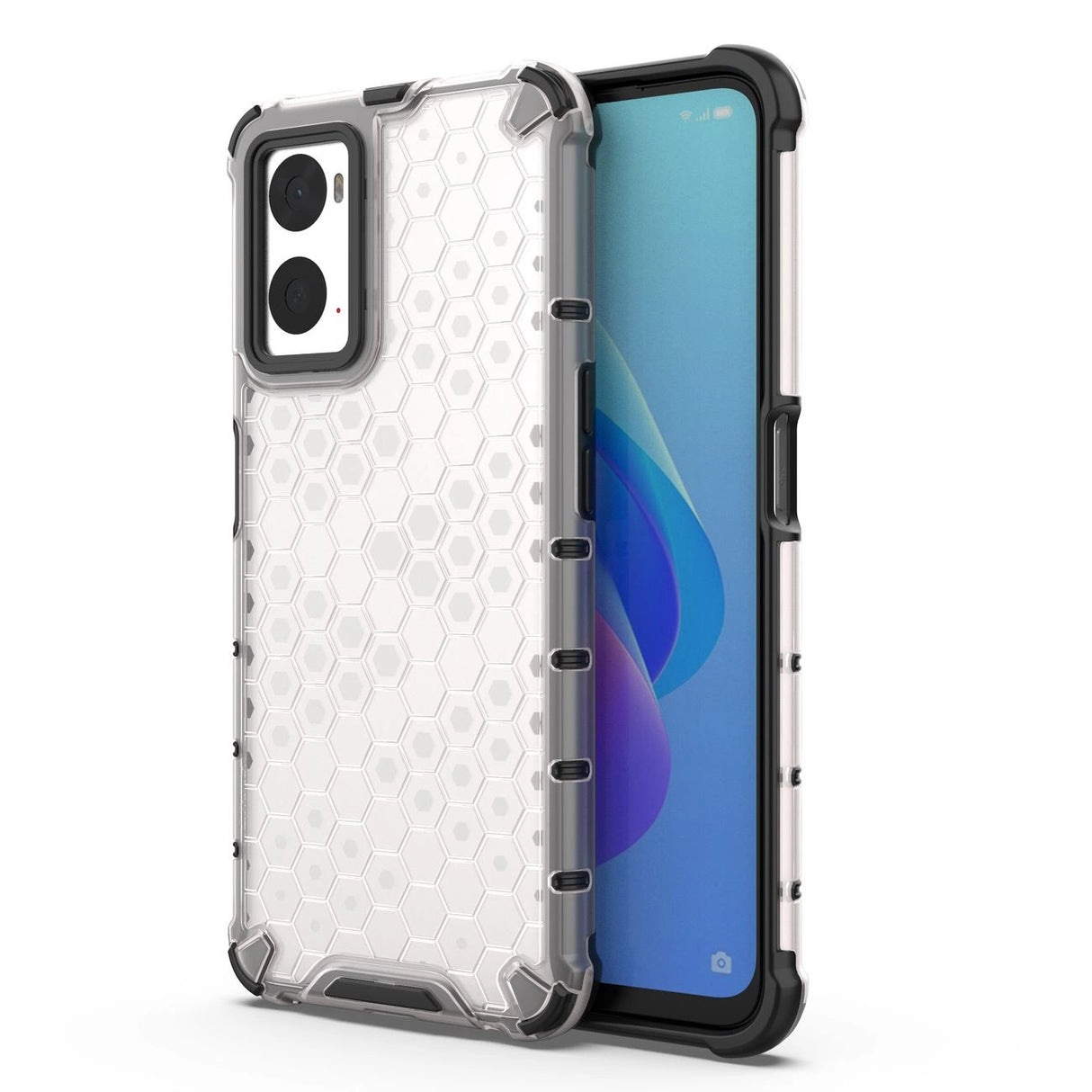 Honeycomb case armored cover with gel frame Oppo A76 / Oppo A36 / Realme 9i transparent