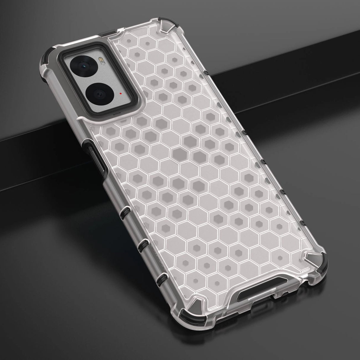 Honeycomb case armored cover with gel frame Oppo A76 / Oppo A36 / Realme 9i transparent