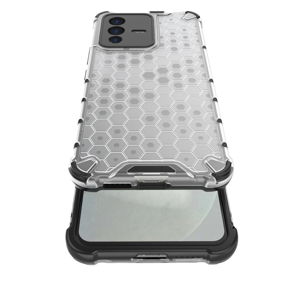 Honeycomb case pansret cover med en gel ramme Vivo V23 5G sort