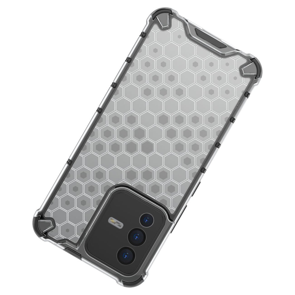 Honeycomb case pansret cover med en gel ramme til Vivo V23 5G gennemsigtig