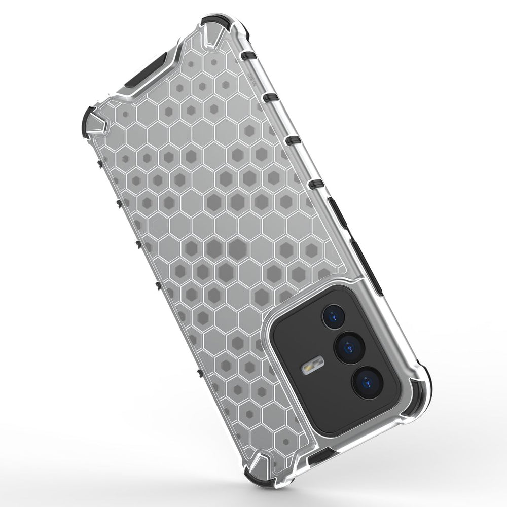 Honeycomb case pansret cover med en gel ramme til Vivo V23 5G gennemsigtig