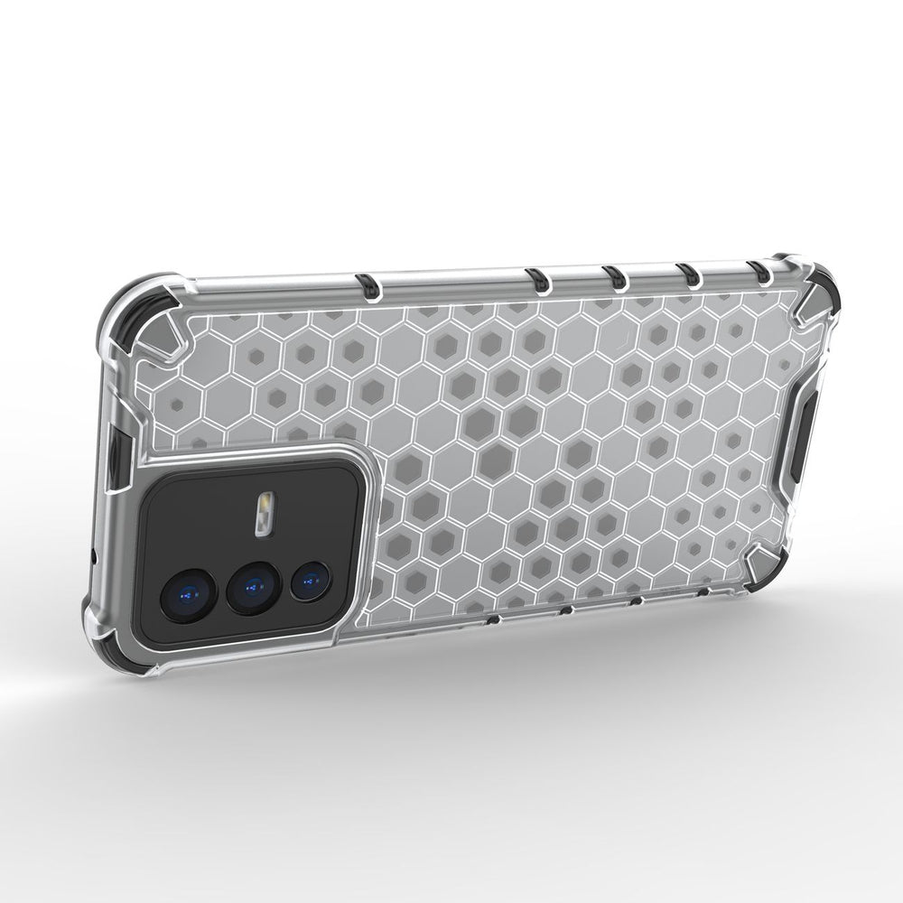 Honeycomb case pansret cover med en gel ramme til Vivo V23 5G gennemsigtig