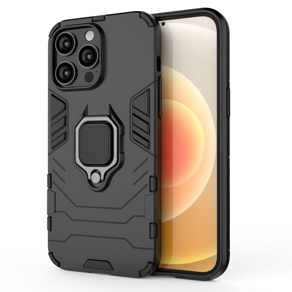 Ring Armor case til iPhone 14 Pro Max pansret cover magnetisk holder ring sort