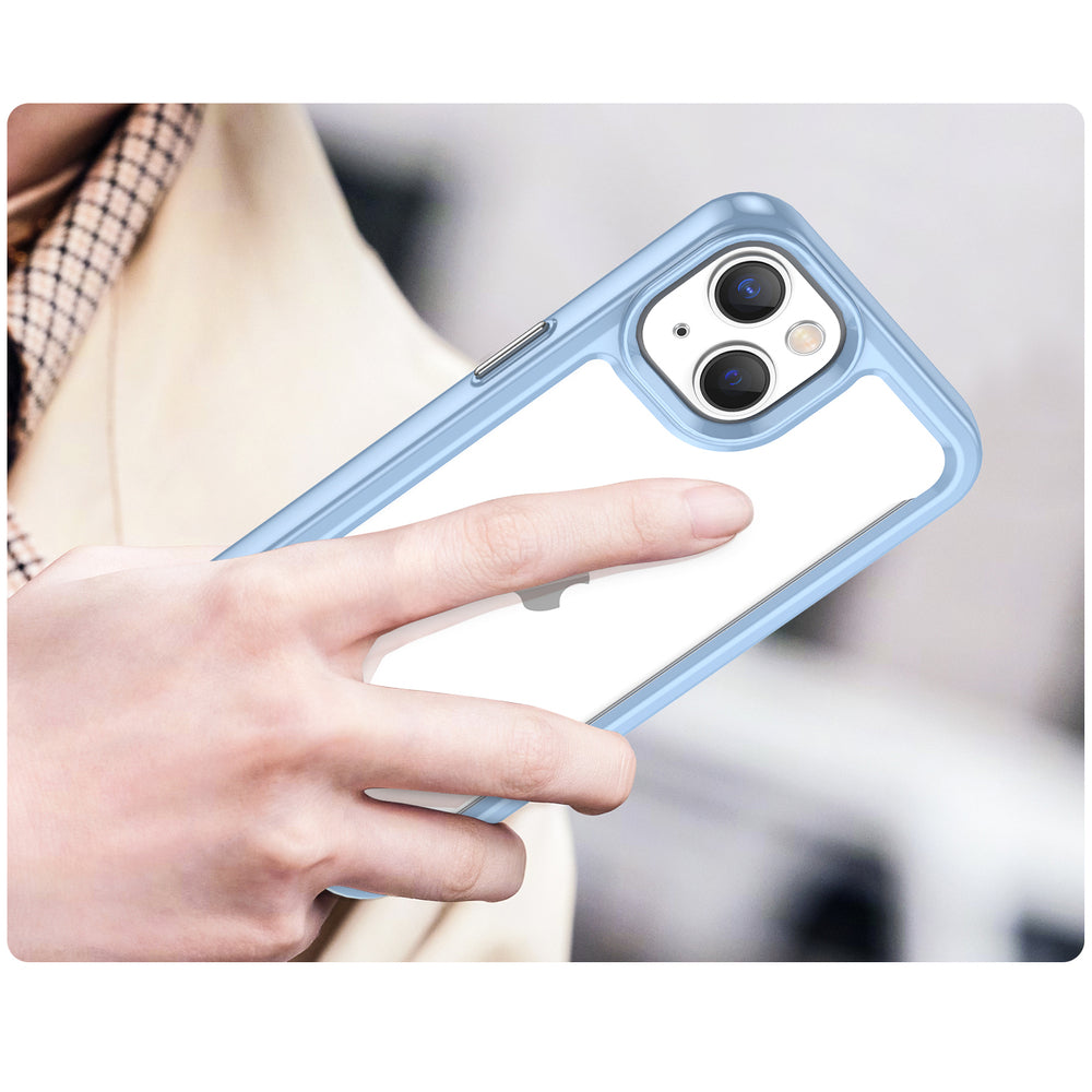 Outer Space Case iPhone 14 Plus hård omslag med gel ramme blå