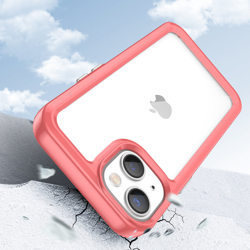 Outer Space Case iPhone 14 Plus hård omslag med en gel ramme rød