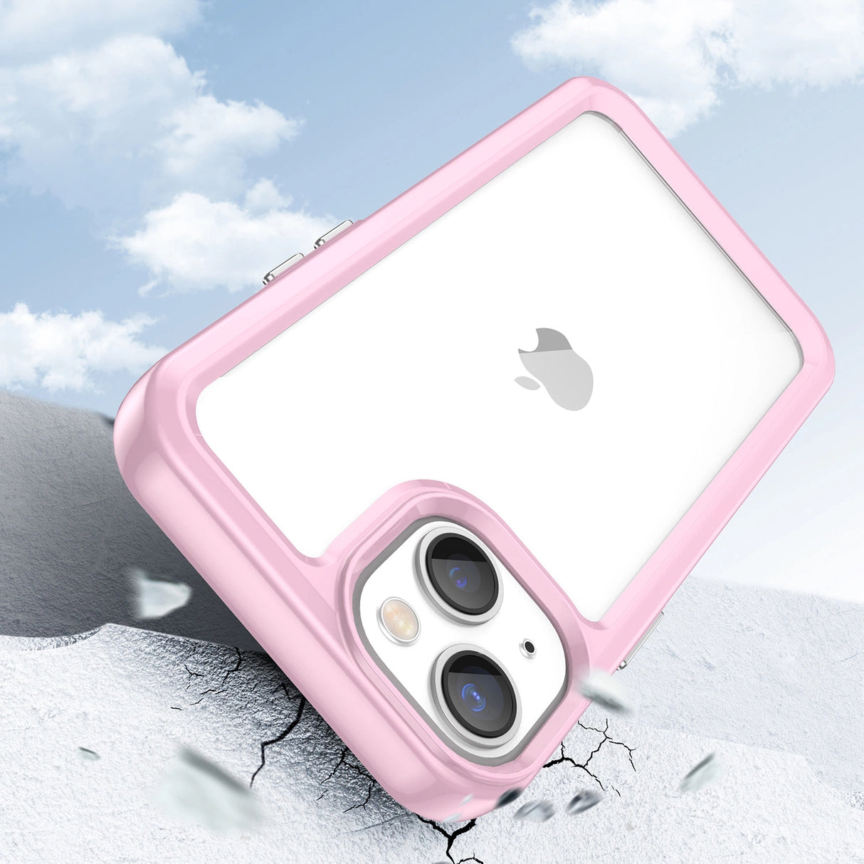 Outer Space Case iPhone 14 Plus hardcover med en gel ramme pink