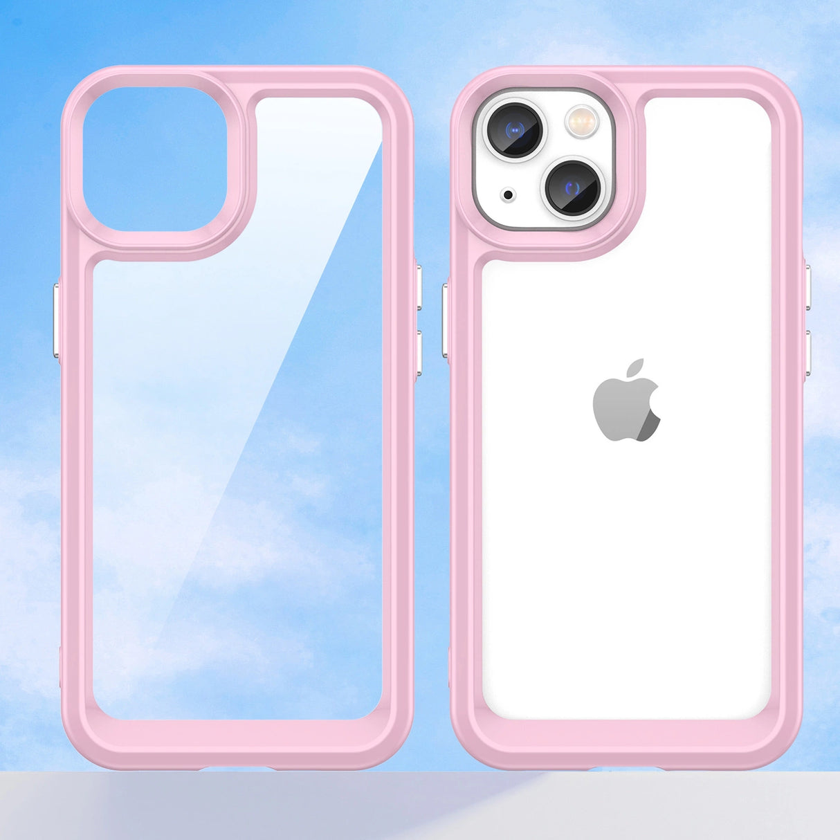 Outer Space Case iPhone 14 Plus hardcover med en gel ramme pink