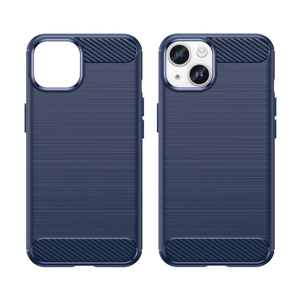 Carbon Case iPhone 14 case fleksibelt gel bagsæde blå
