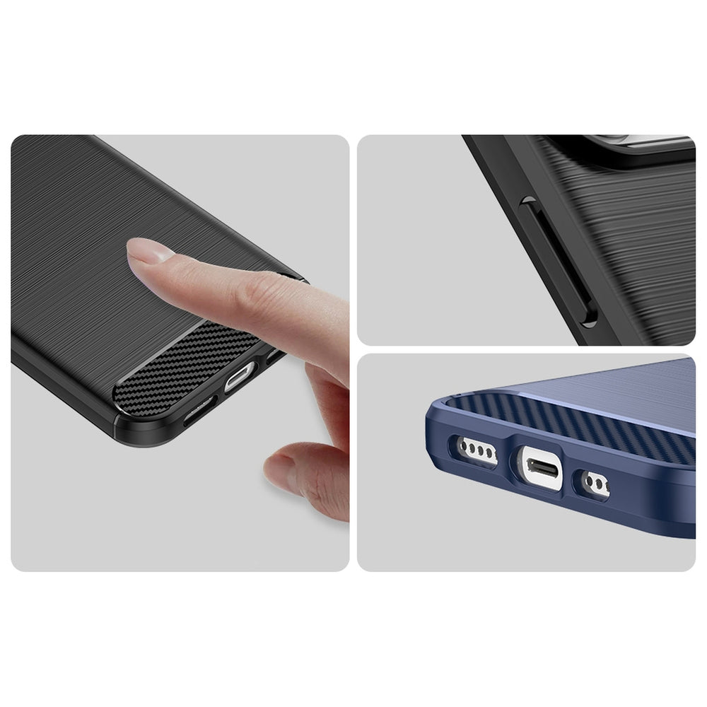 Carbon Case iPhone 14 Pro Max fleksibelt gel bagdæk sort
