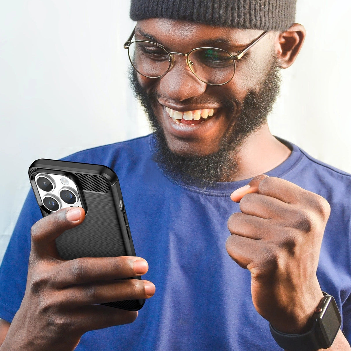 Carbon Case iPhone 14 Pro Max fleksible gel bagsæske sort