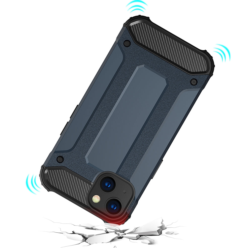 Hybrid Armor case til iPhone 14 Plus pansret hybrid cover blå
