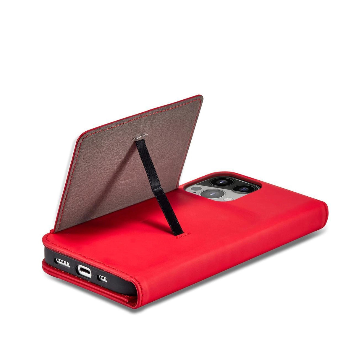 Magnet Card Case case for iPhone 14 Pro Max flip cover wallet stand red