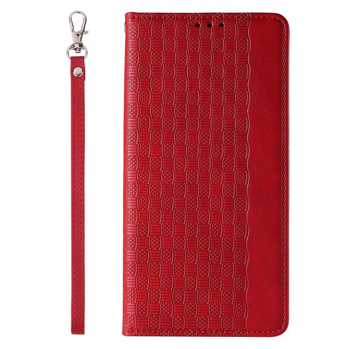 Magnet Strap Case iPhone 14 Plus Case med Flip Wallet Mini Lanyard Stand Red