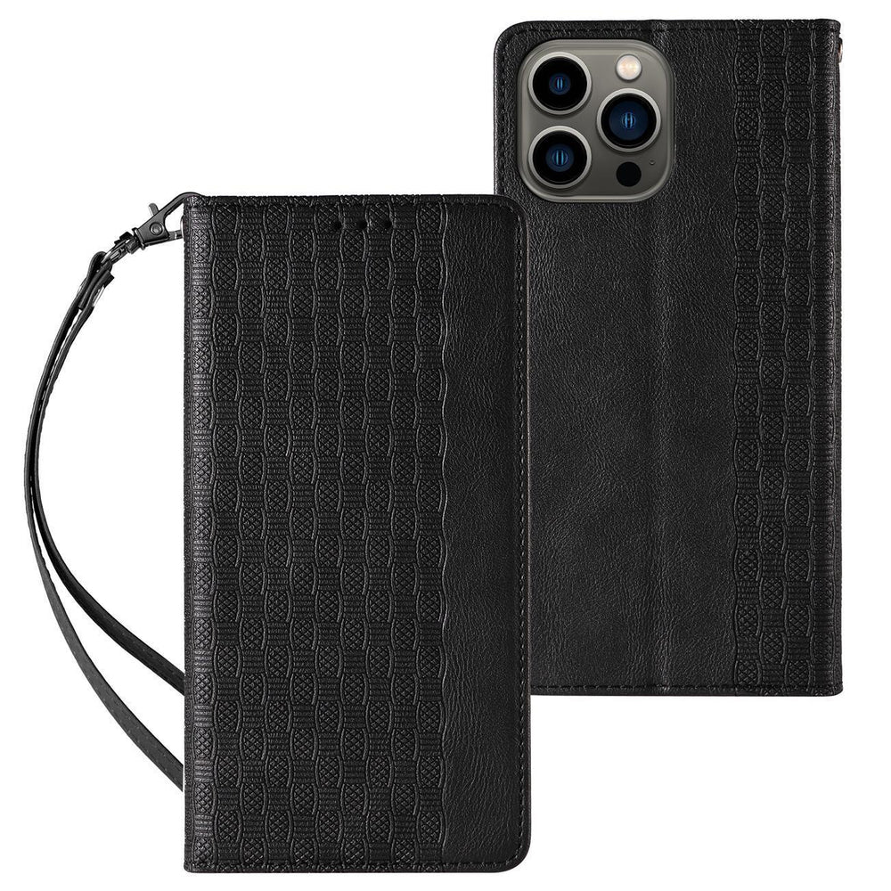 Magnet Strap Case Case for iPhone 14 Pro Max Flip Wallet Mini Lanyard Stand Sort