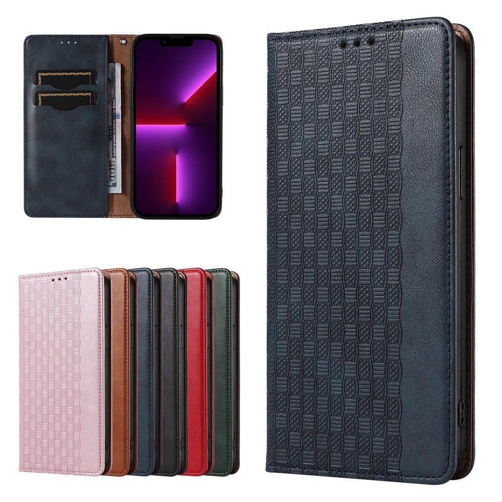 Magnet Strap Case Case for iPhone 14 Pro Max Flip Wallet Mini Lanyard Stand Blue