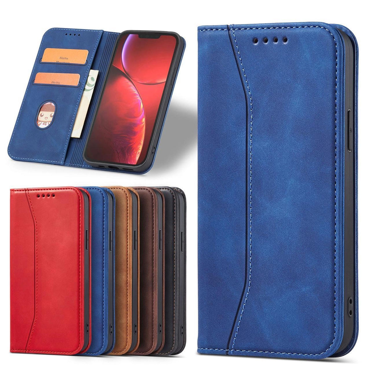 Magnet Fancy Case case for iPhone 14 Plus flip cover wallet stand blue