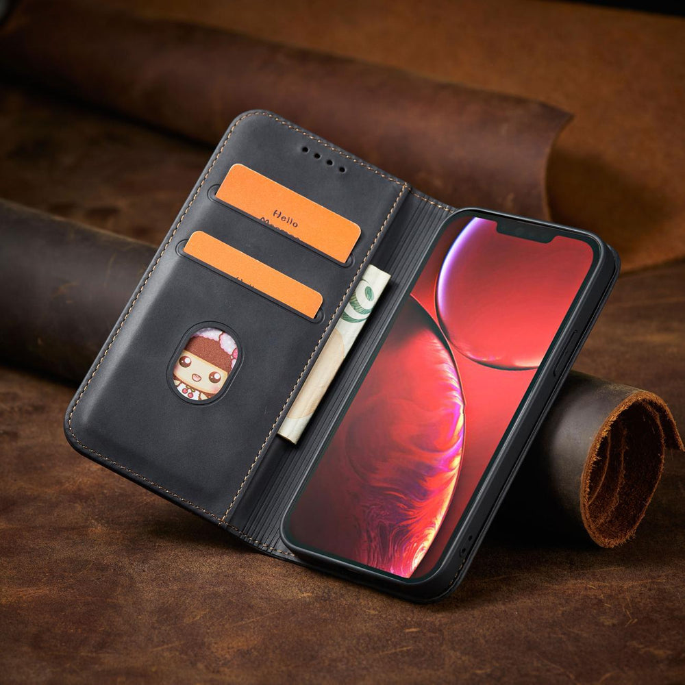 Magnet Fancy Case Case til iPhone 14 Pro flip cover tegnebog stativ sort