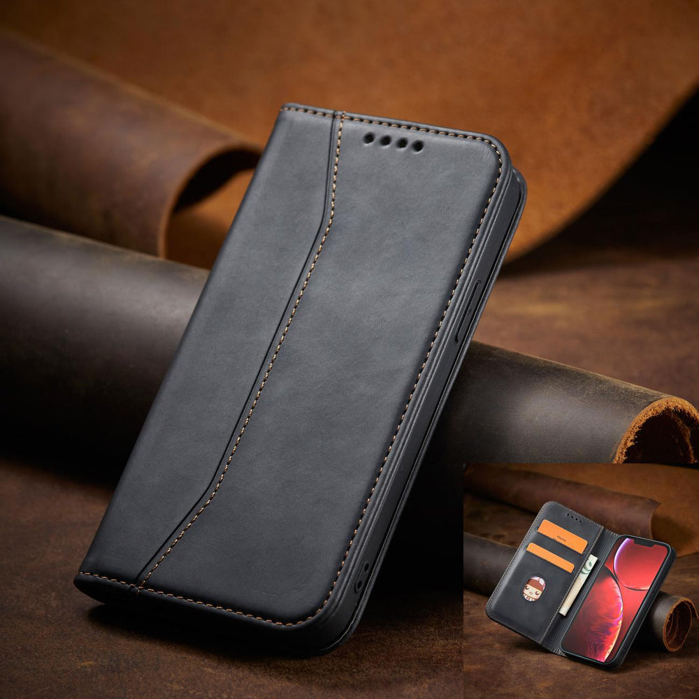 Magnet Fancy Case Case til iPhone 14 Pro flip cover tegnebog stativ sort
