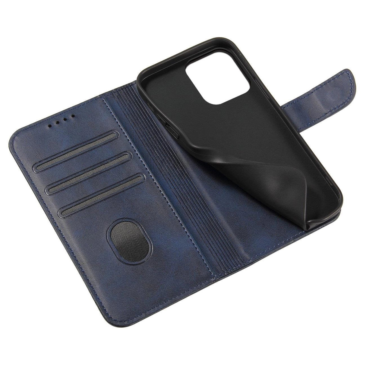 Magnet Case elegant cover med flap og stand funktion til iPhone 14 Max blå