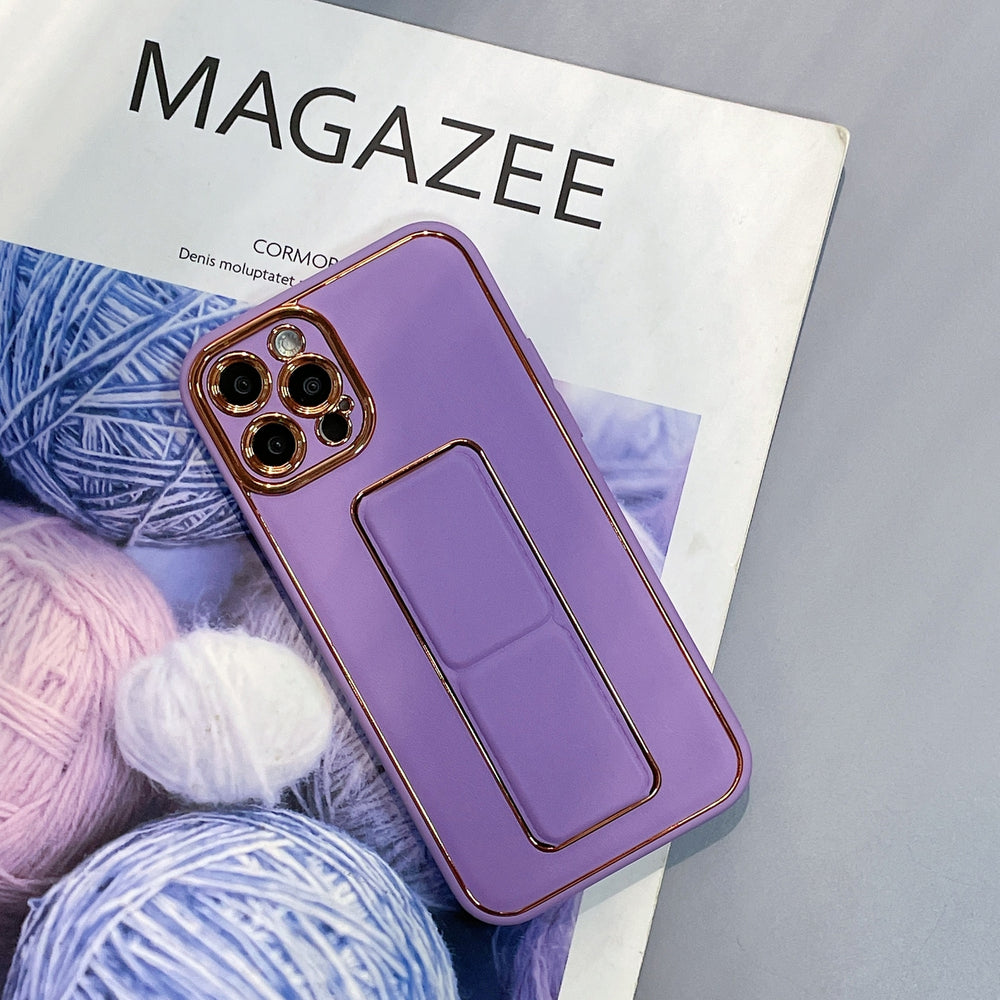 Ny Kickstand Case Case til iPhone 12 Pro med stativ lilla