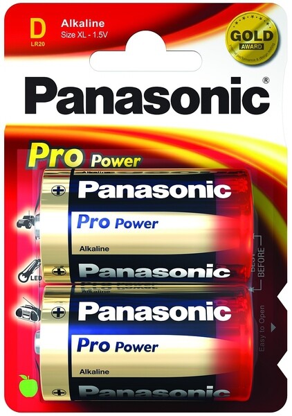 Panasonic 1x2 LR20PPG Engangsbatteri Alkaline