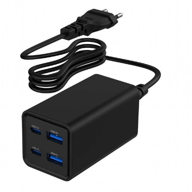 Gembird TA-UC-2A2C-PD65-01-BK oplader til mobil enhed Laptop, Smartphone Sort Vekselstrøm Hurtig opladning Indendørs