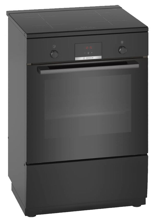 Bosch Serie 4 HLN39A060U komfur og ovn Fritstående komfur Elektrisk Zone induktionskogeplade Sort