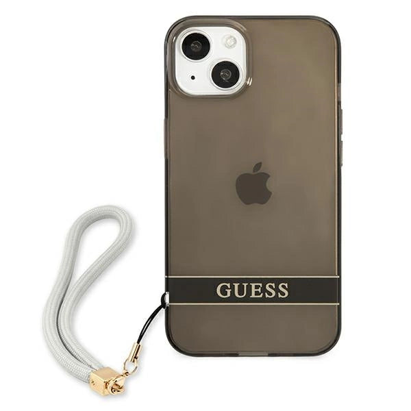 Guess GUHCP13SHTSGSK iPhone 13 mini 5.4" sort/sort hardcase Gennemskinnelig Stap