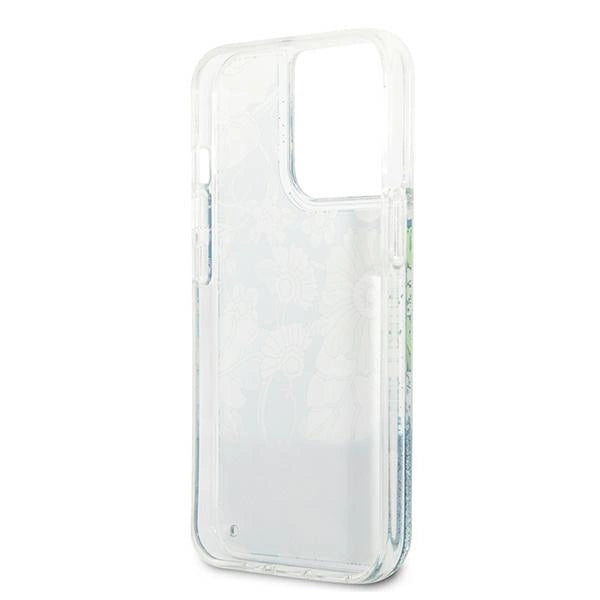 Guess GUHCP13XLFLSN iPhone 13 Pro Max 6.7" green/green hardcase Flower Liquid Glitter