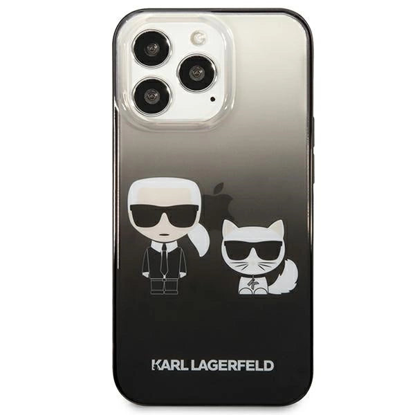 Karl Lagerfeld Gradient Ikonik Karl&Choupette Case for iPhone 13 Pro / iPhone 13 - Black