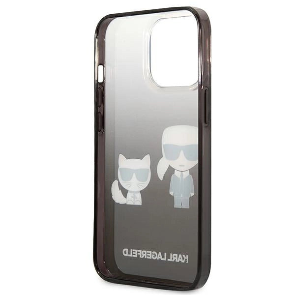 Karl Lagerfeld Gradient Ikonik Karl&Choupette Case for iPhone 13 Pro / iPhone 13 - Black