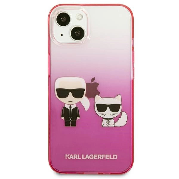 Karl Lagerfeld Gradient Ikonik Karl&Choupette Case for iPhone 13 mini - Pink
