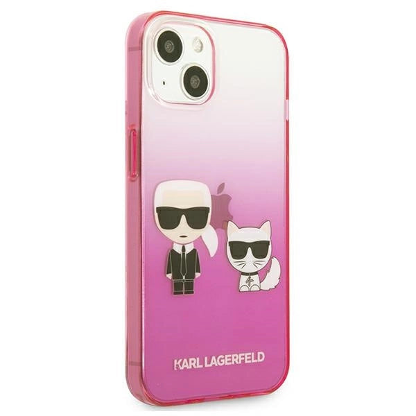 Karl Lagerfeld Gradient Ikonik Karl&Choupette Case for iPhone 13 mini - Pink