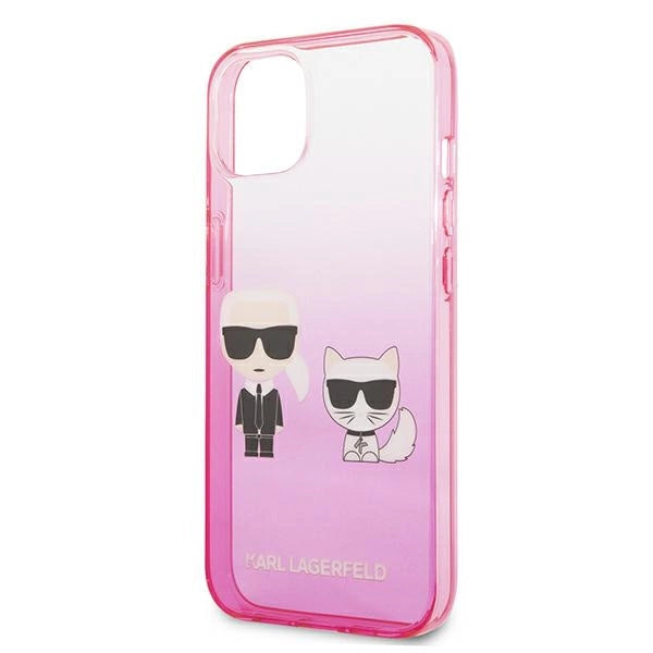 Karl Lagerfeld Gradient Ikonik Karl&Choupette Case for iPhone 13 mini - Pink