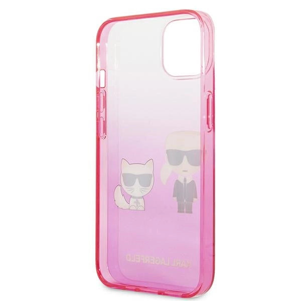 Karl Lagerfeld Gradient Ikonik Karl&Choupette Case for iPhone 13 mini - Pink