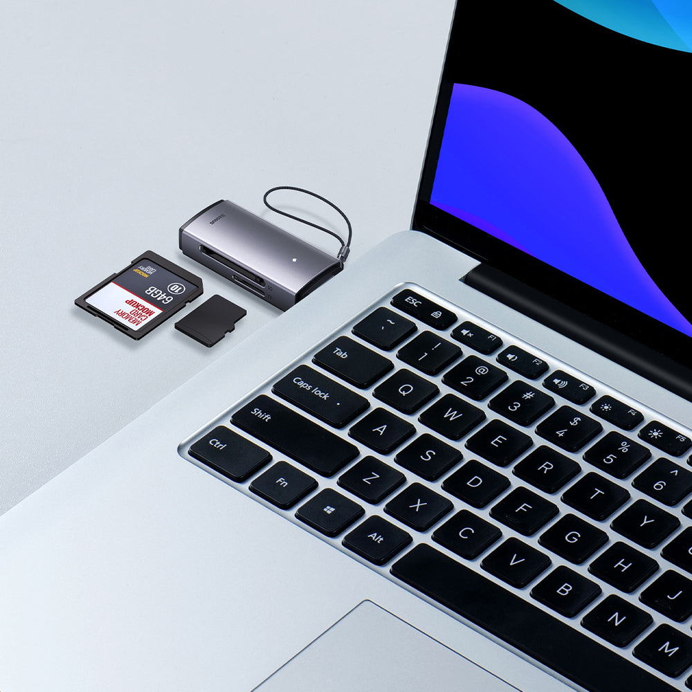 Baseus Lite Series adapter SD / TF USB kortlæser grå (WKQX060013)