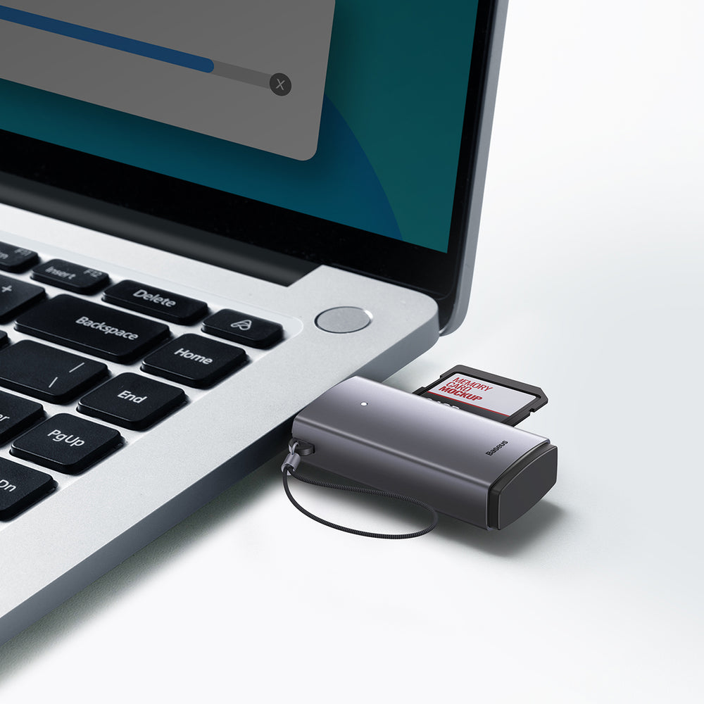 Baseus Lite Series adapter SD / TF USB kortlæser grå (WKQX060013)