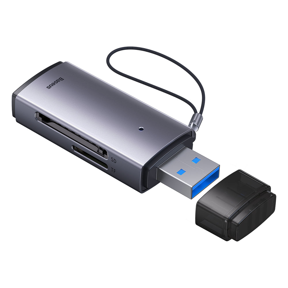 Baseus Lite Series adapter SD / TF USB kortlæser grå (WKQX060013)