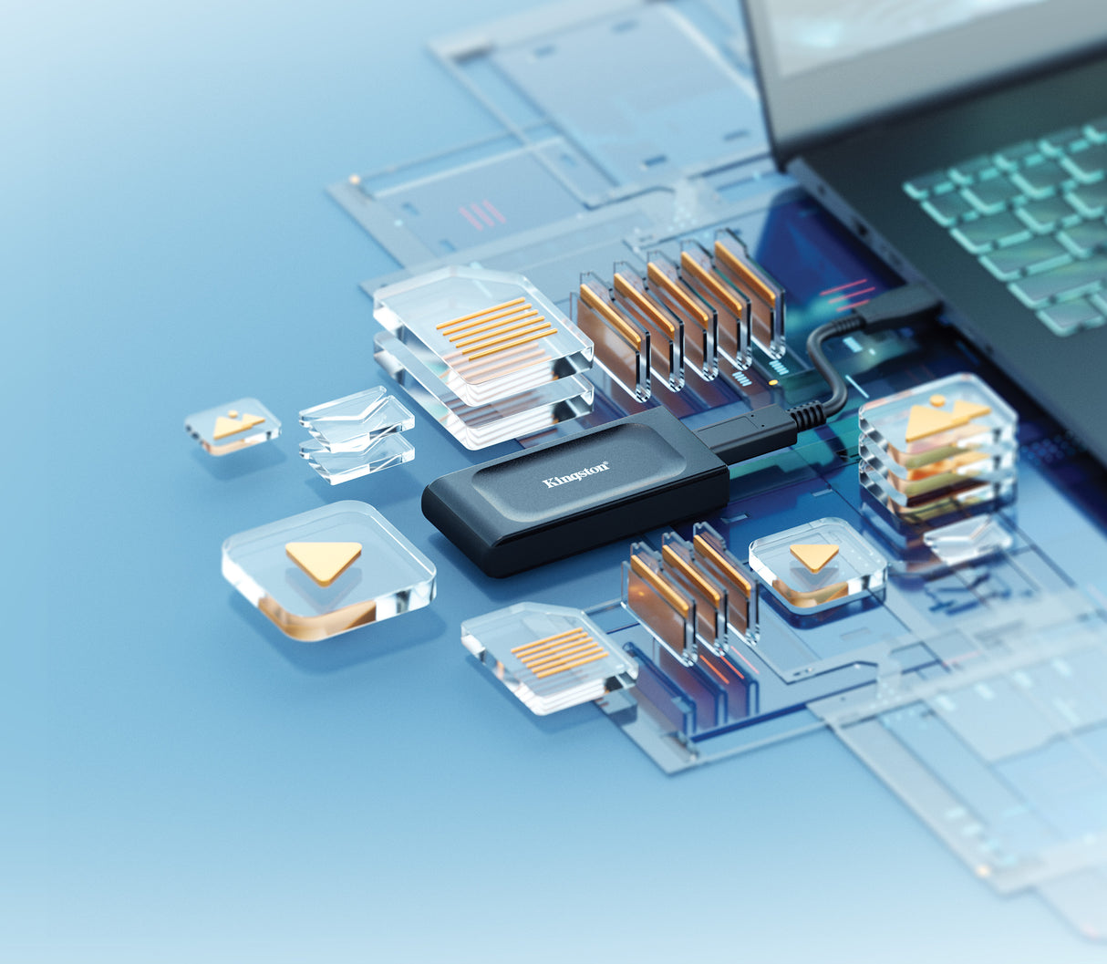 Kingston Solid state-drev XS1000 2TB USB 3.2 Gen 2