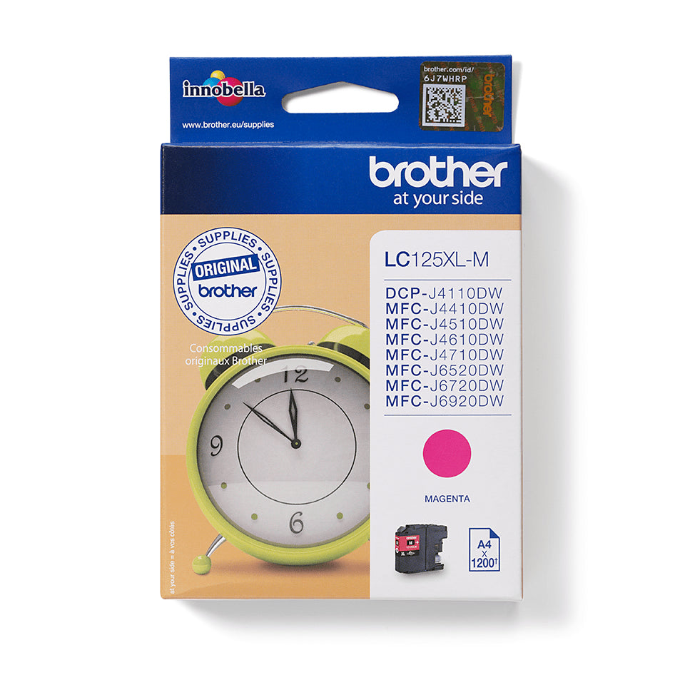 Brother LC 125XLM Magenta 1200 sider Blæk