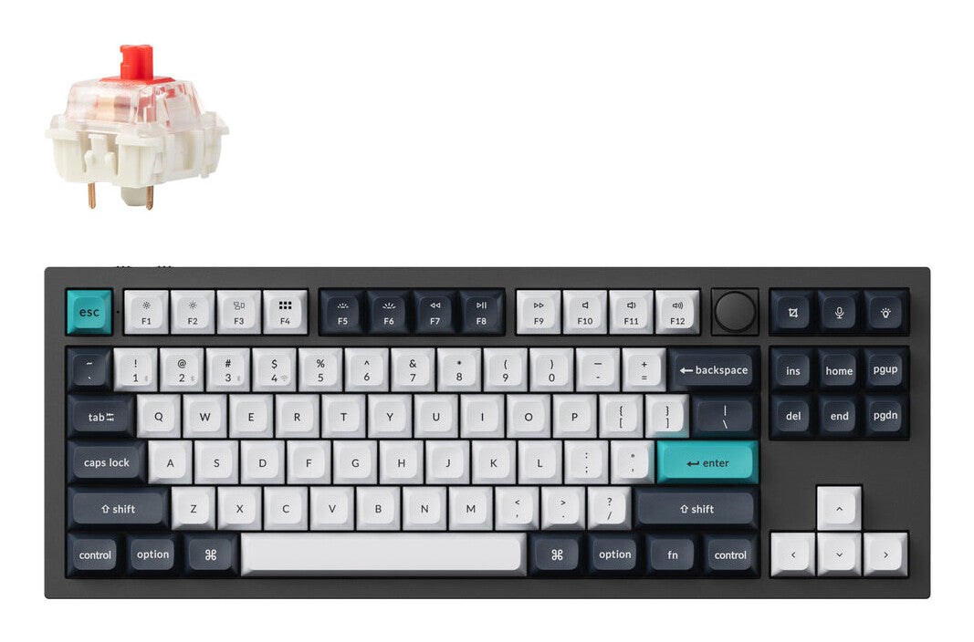 Keychron Q3 Max tastatur Universel USB + RF Wireless + Bluetooth QWERTY Nordisk Sort, Hvid